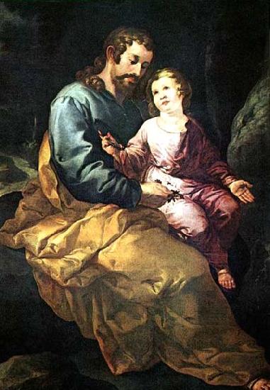 HERRERA, Francisco de, the Elder St Joseph and the Christ Child France oil painting art